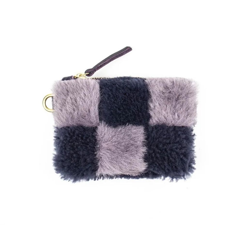 Primecut Checked Shearling Coin Purse NWT